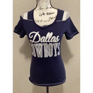 Dallas Cowboys Womens Navy Scoop Neck Short Sleeve T-Shirt Size XS